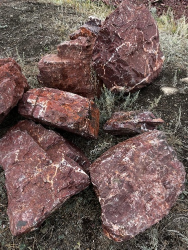 Камни для ландшафтного дизайна красно-фиолетовые 10-60 килограмм купить в Яхрома
