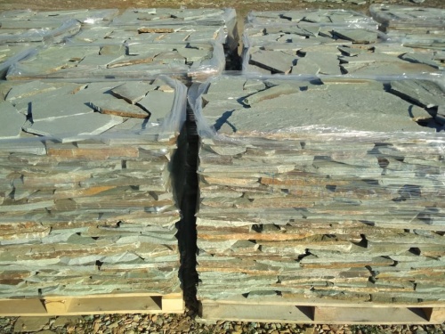 Плитняк златолит зелёный для цоколя, отмостки купить в Яхрома