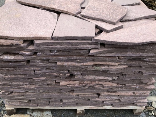 Плитняк лемезит бордовый для облицовки цоколя 20-25 мм  купить в Яхрома